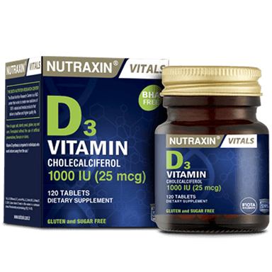 Nutraxin Vitamin D3 1000 µg 120 Tablet (25 mgc)