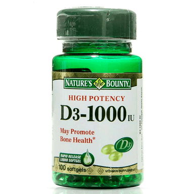 Nature's Bounty Vitamin D3 1000 IU 100 Kapsül
